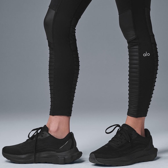 ALO Yoga Black 7/8‎ High-Waist Moto Leggings - Picture 2 of 9